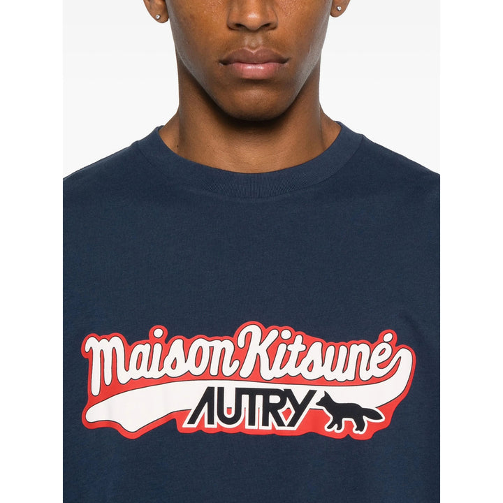 Maison Kitsune X Autry T Shirts - Blue | e5786cb68fcb1073cee9cd400409d9fb533bccf9