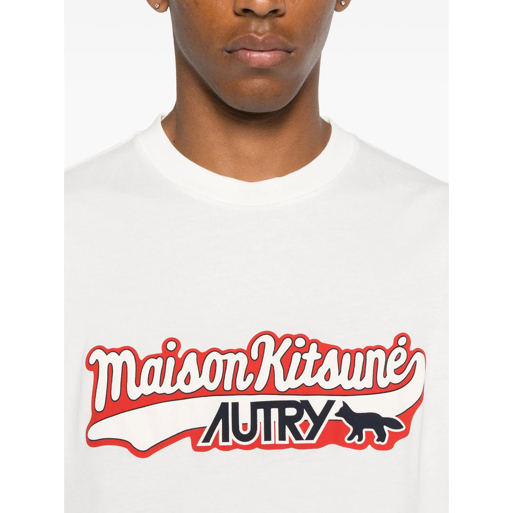 Maison Kitsune X Autry T Shirts - White | fac64a7e588048007d23d973c6b602f8b9ab4615