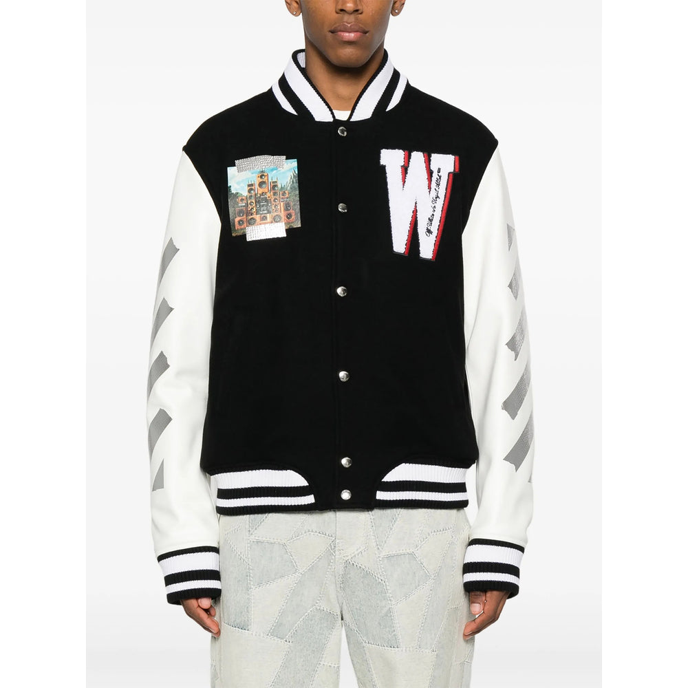 Off-White Leather Outerwears - Black, White | 3fd1d7f2e25b54e4ba40ce7718ac8556e12b4e9c
