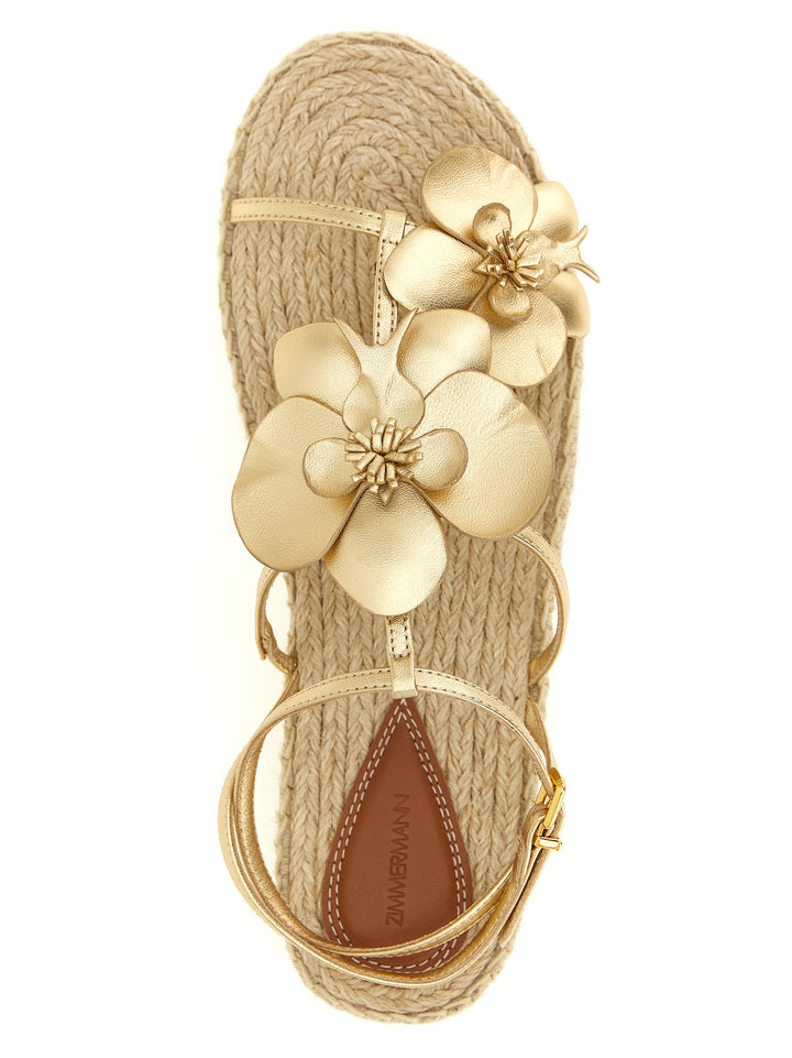 Zimmermann Orchid Sandals - Gold | 53451fb8b5e823e769e058e85afe3bf6b4019f09