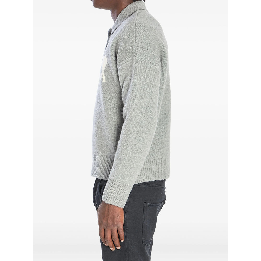 Ami Paris Sweaters - Gray | 7225a8a50d1f33e3d21439176ea684fec31b0715