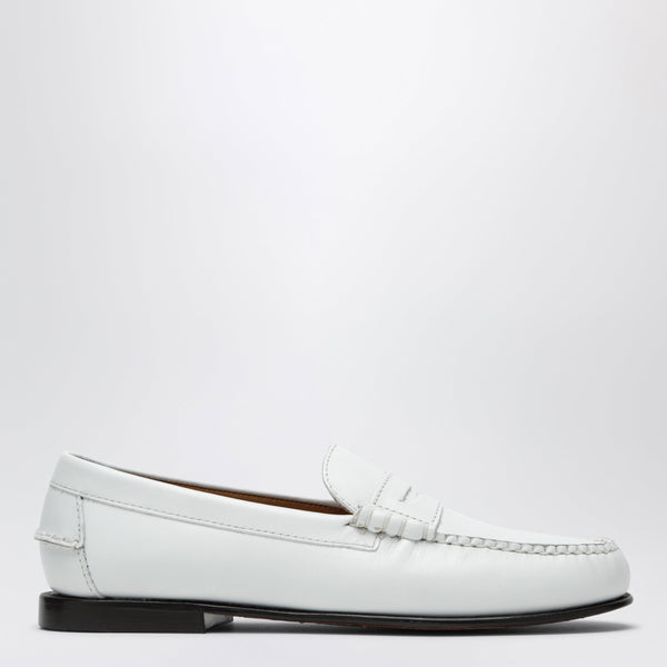 Danielle White Leather Loafers
