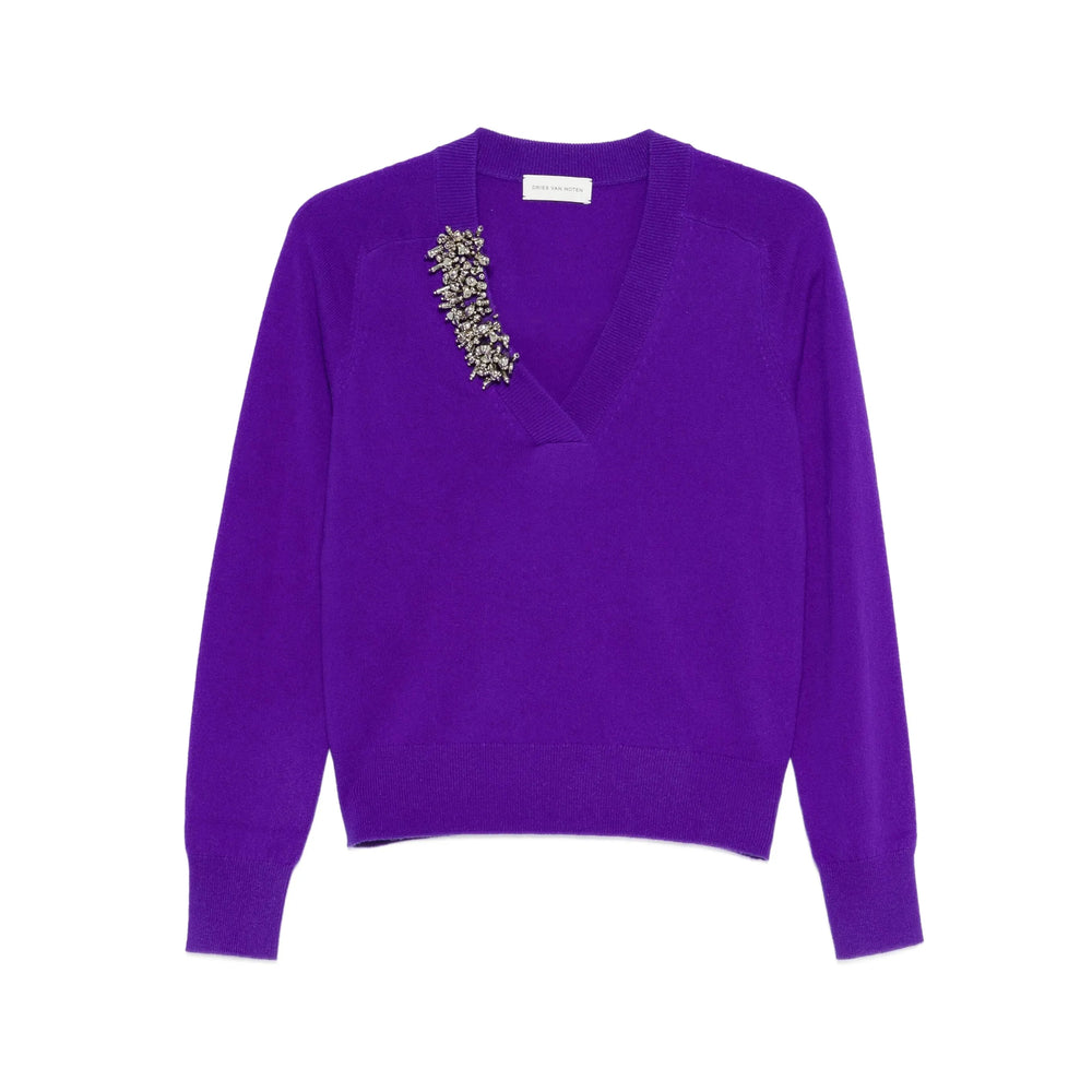 Dries Van Noten Sweaters - Purple | d4e0c4ff523f565079bd89621900ab7f95705f33