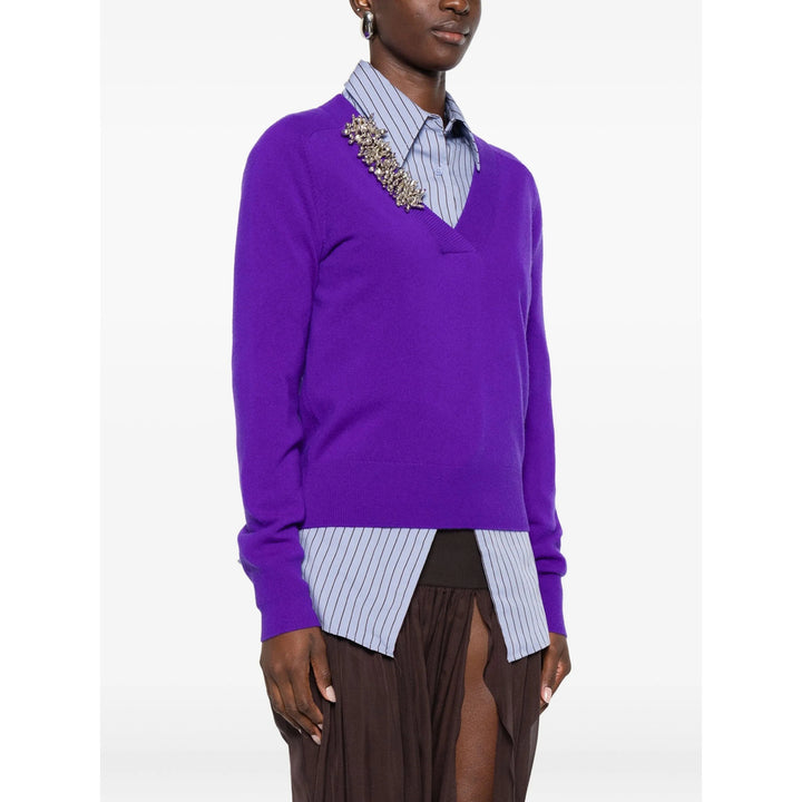 Dries Van Noten Sweaters - Purple | 695364be80c9c5041eb23def501039acaabf70c5