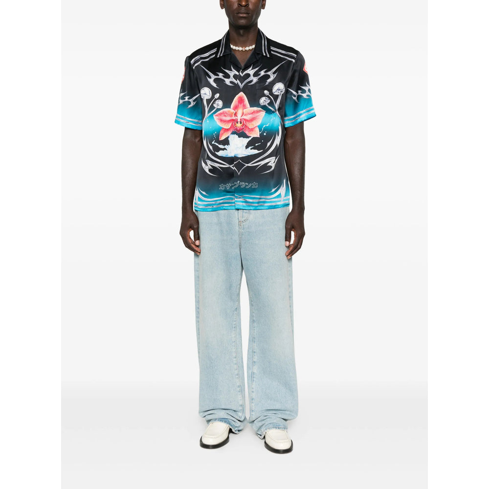 Casablanca Shirts - Black, Blue | 2775a67e4a611cf36005a27df65a31c774659a12