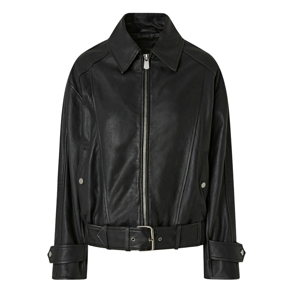 Pinko Leather Outerwears - Black | e8654dc7974630d3344eaddc24e88315ac5617b3