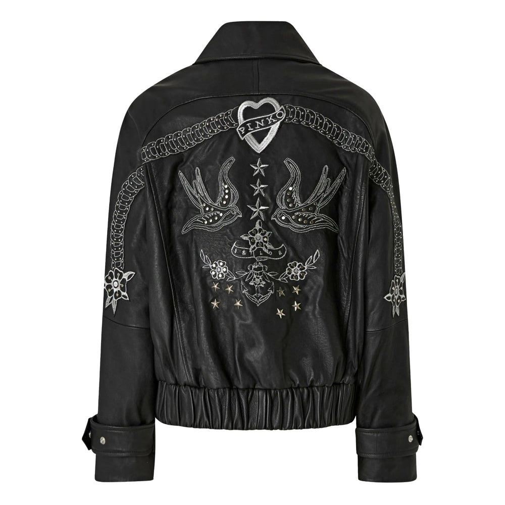 Pinko Leather Outerwears - Black | 30b23c82d8155e31a15d9d011617d87033decc1f