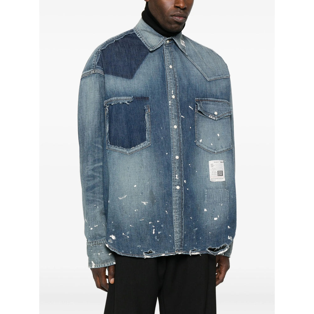 Maison Mihara Yasuhiro Shirts - Blue | df7a29bd943e88e83de1a614a7a732f23d1c3986