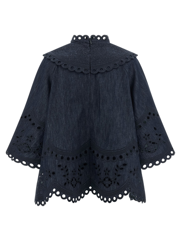 Zimmermann Mahon Shirt and Blouse - Blue | 79ac24fecb2b00e94604363117509df23e5adff6