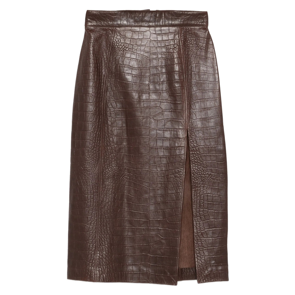 Amiri Leather Skirts - Brown | aa72981fff7fa219fec66562090d058726162fce