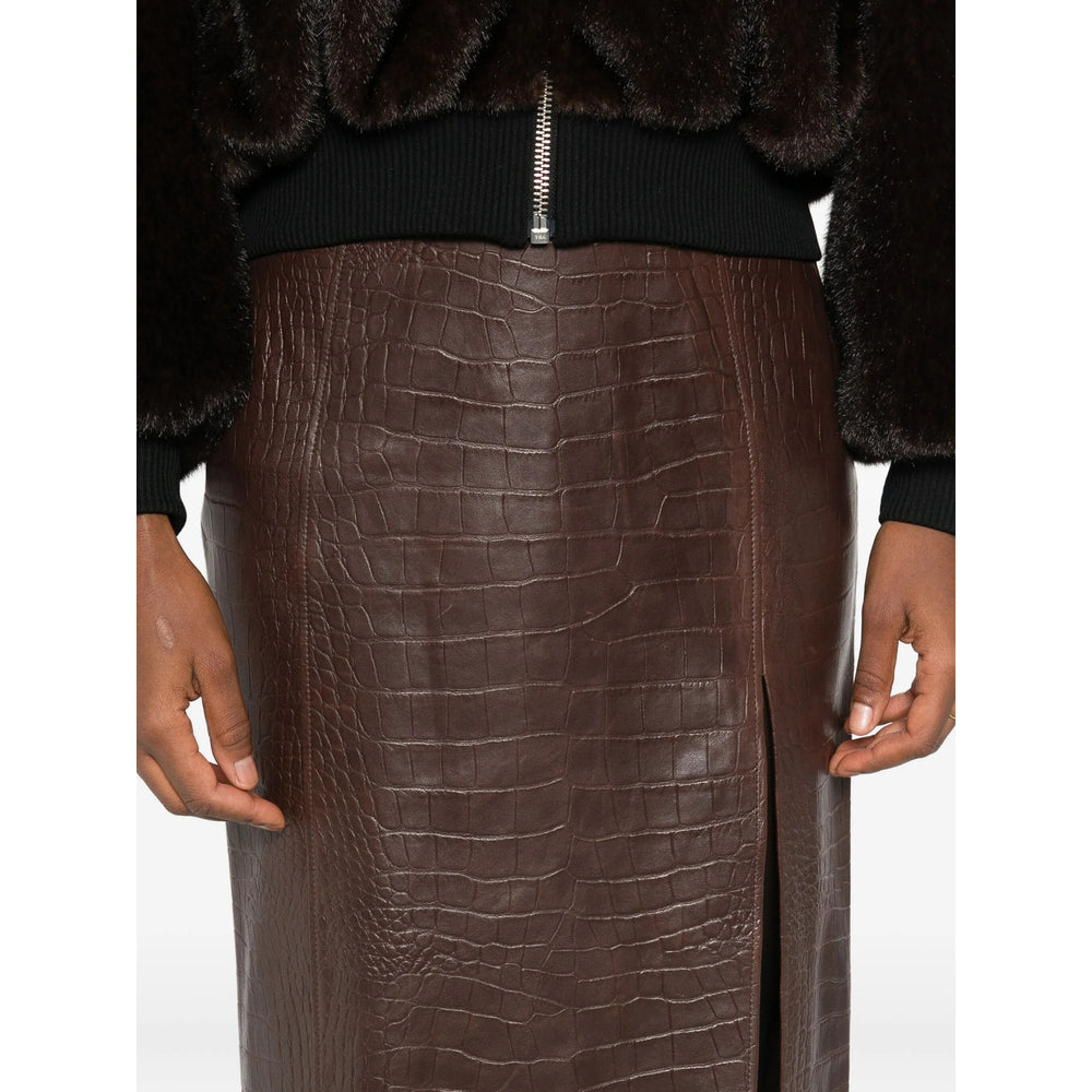 Amiri Leather Skirts - Brown | ae7f4090b125be045c88338704b2e3154474d3c6