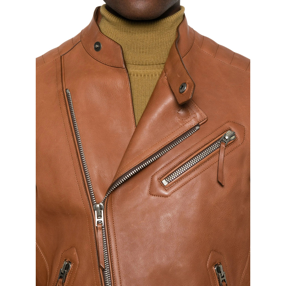 Tom Ford Leather Outerwears - Brown | efbcf0083850a3e74340bf76d2fcd792da1f83f0