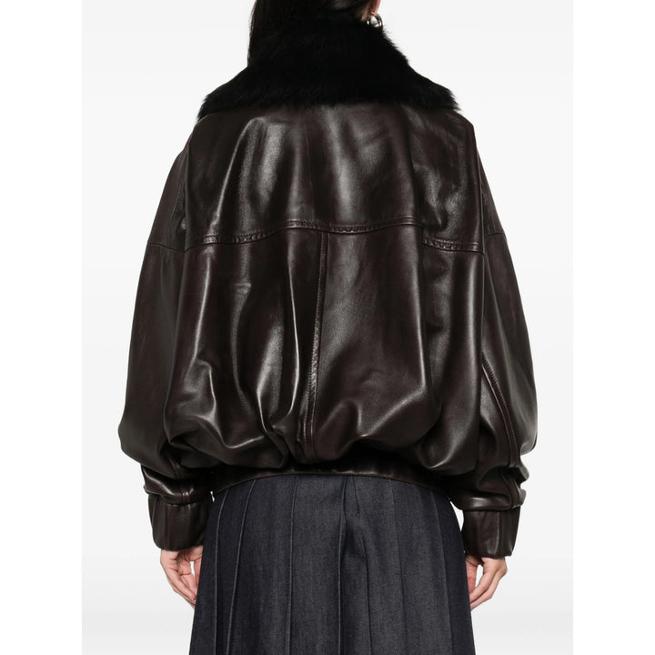 Khaite Leather Outerwears - Brown | d7bfdcd650a87ea2acda3b1d01ba8d2b3bb4a582