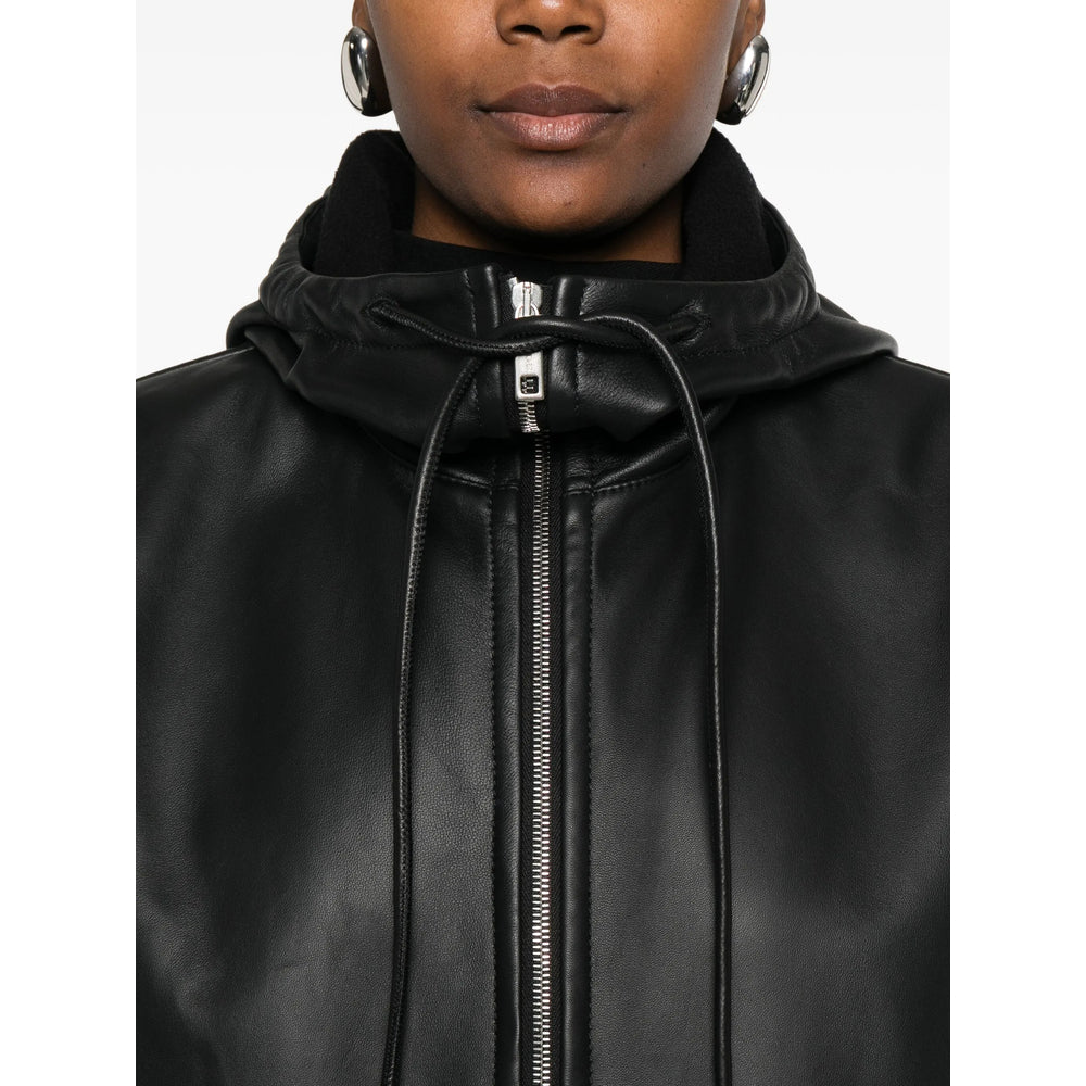 Sportmax Leather Outerwears - Black | 8b984fb7d53d175b8fb4aeb58a586b232f2371c4