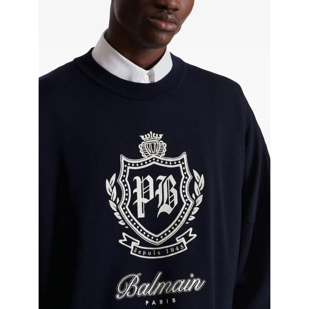 Balmain Sweaters - Blue | a0d70922efeb2b5f2960af7a4ea4c09ef9205b60
