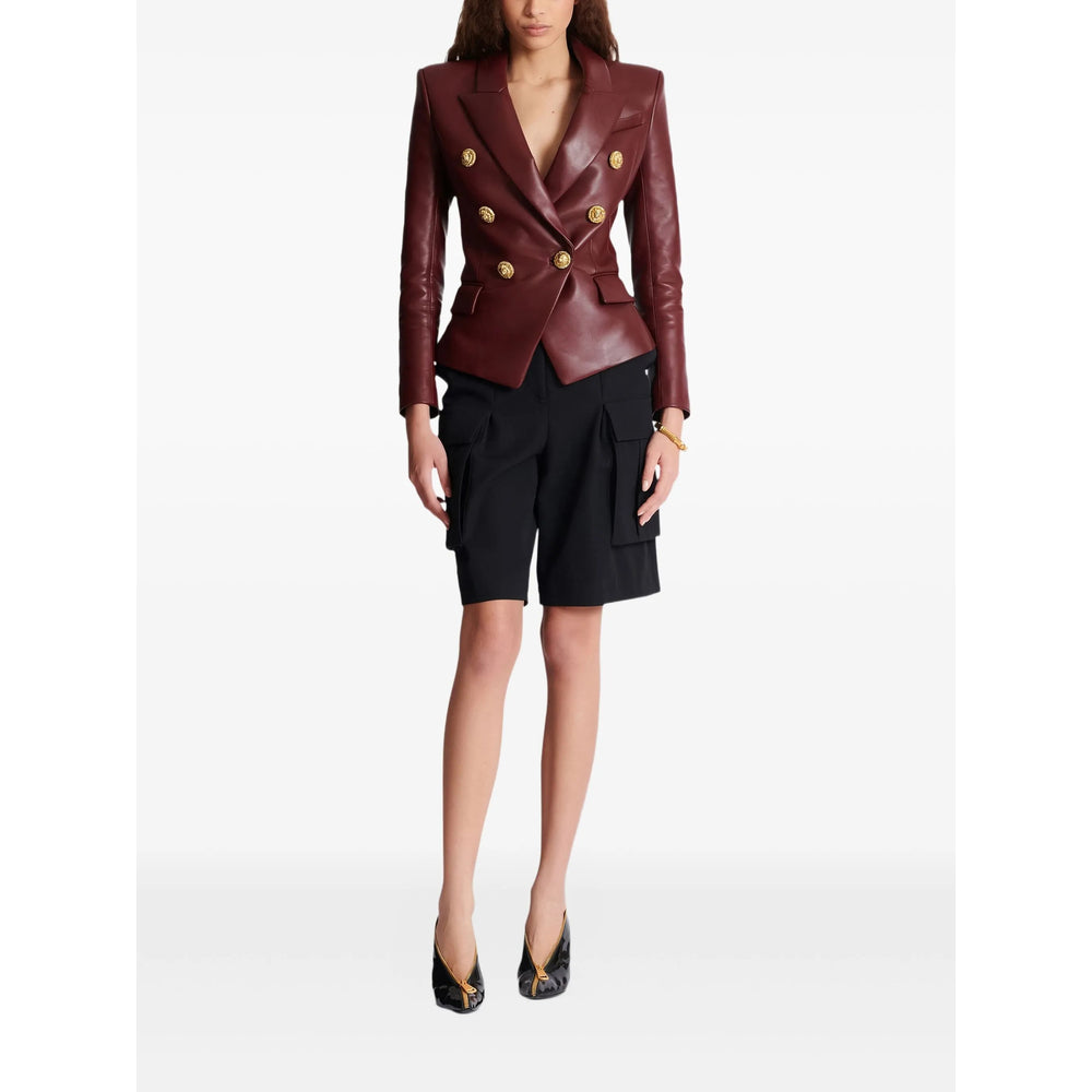 Balmain Leather Outerwears - Red | 785a49e02f6ac79cd95ff48a238007adf9461276