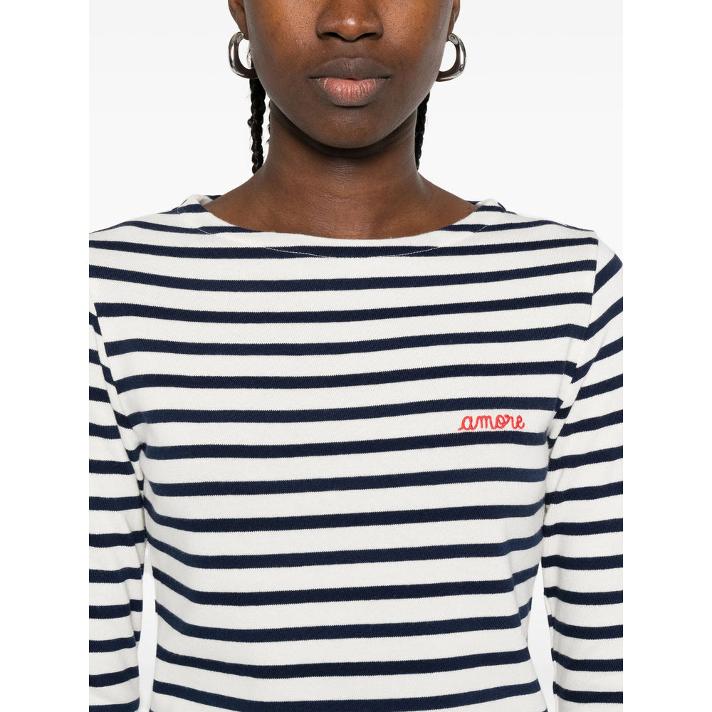 Maison Labiche Sweaters - White, Blue | ff98f14ea030a4a3df9900c3da28ab17fce586a7