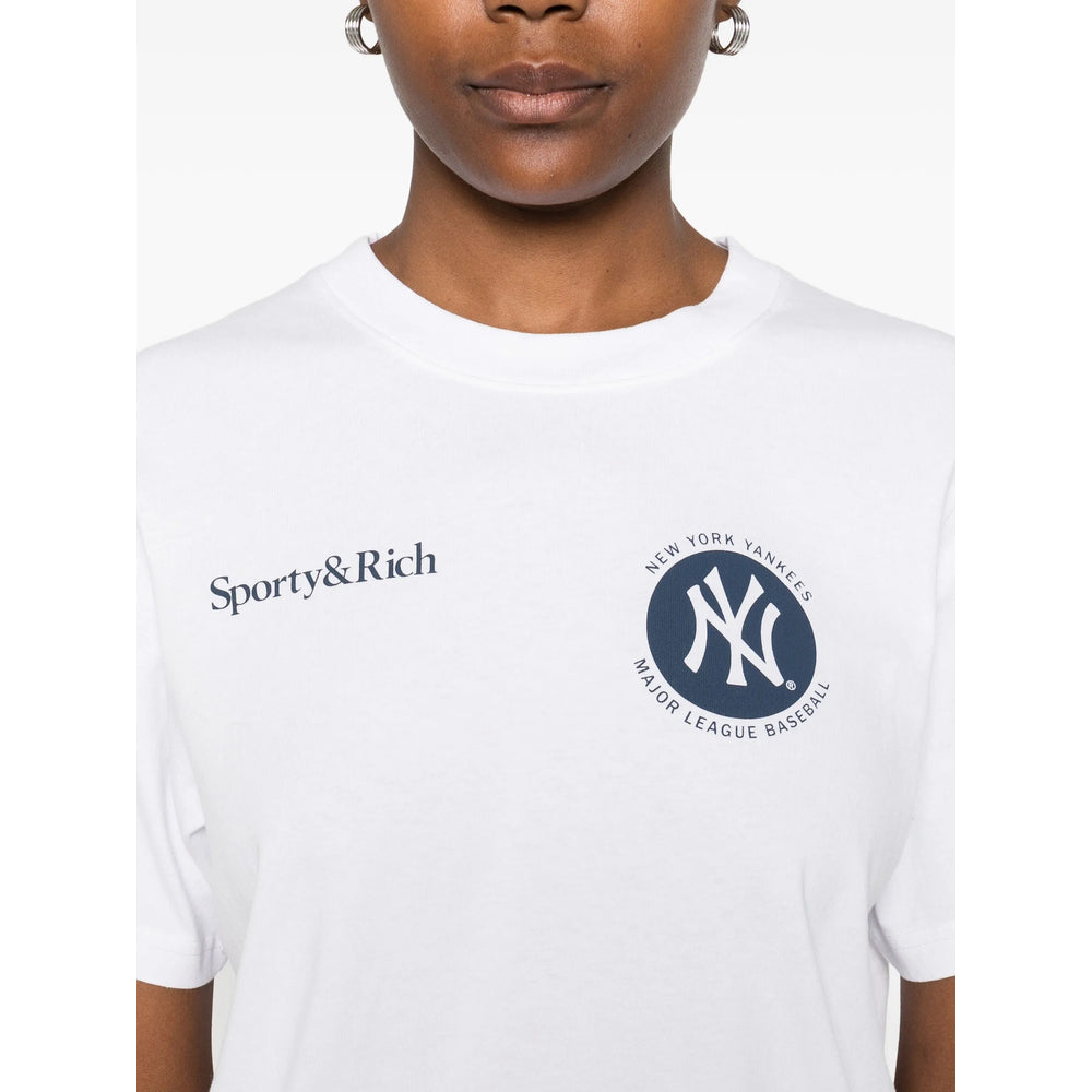 Sporty & Rich T Shirts - White, Blue | 65ef256d556569af87174e828f5b6ea1bc07b25c
