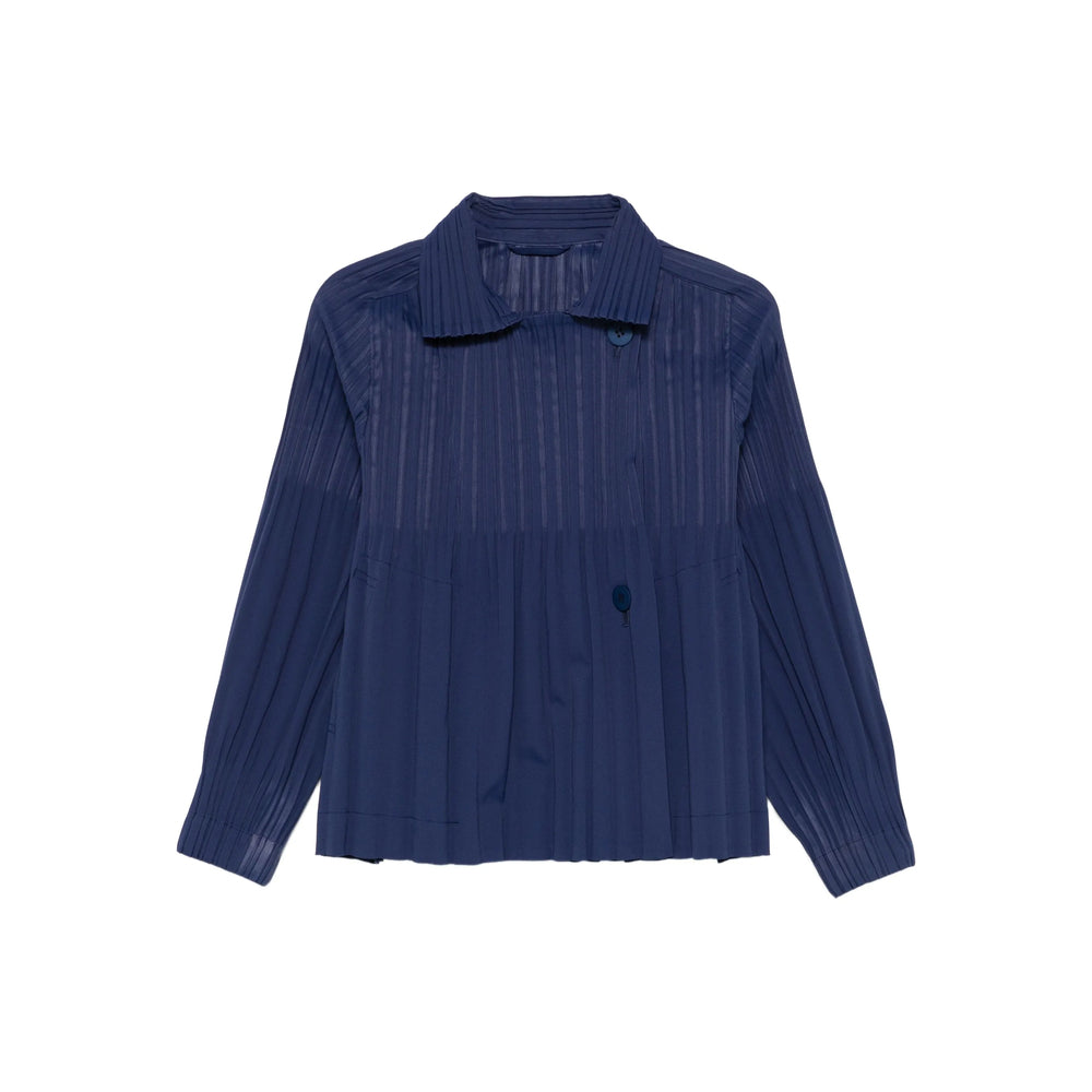 Pleats Please Issey Miyake Coats - Blue | 64dc48fc7921f5ae0123a07237b1ba1a2d0ecb97