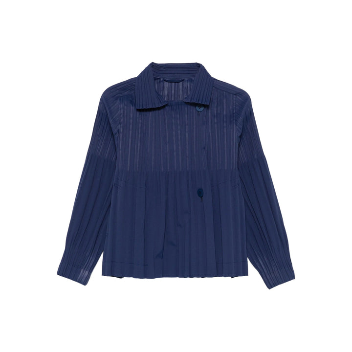 Pleats Please Issey Miyake Coats - Blue | 64dc48fc7921f5ae0123a07237b1ba1a2d0ecb97