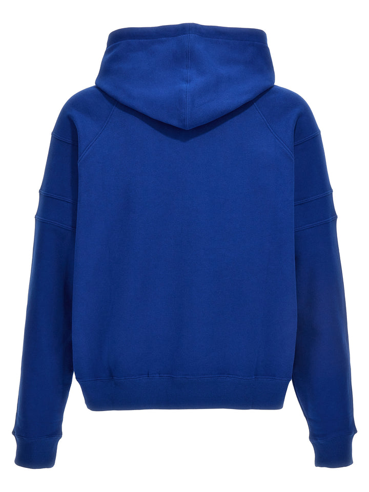 Logo Embroidery Hoodie Sweatshirt Blue