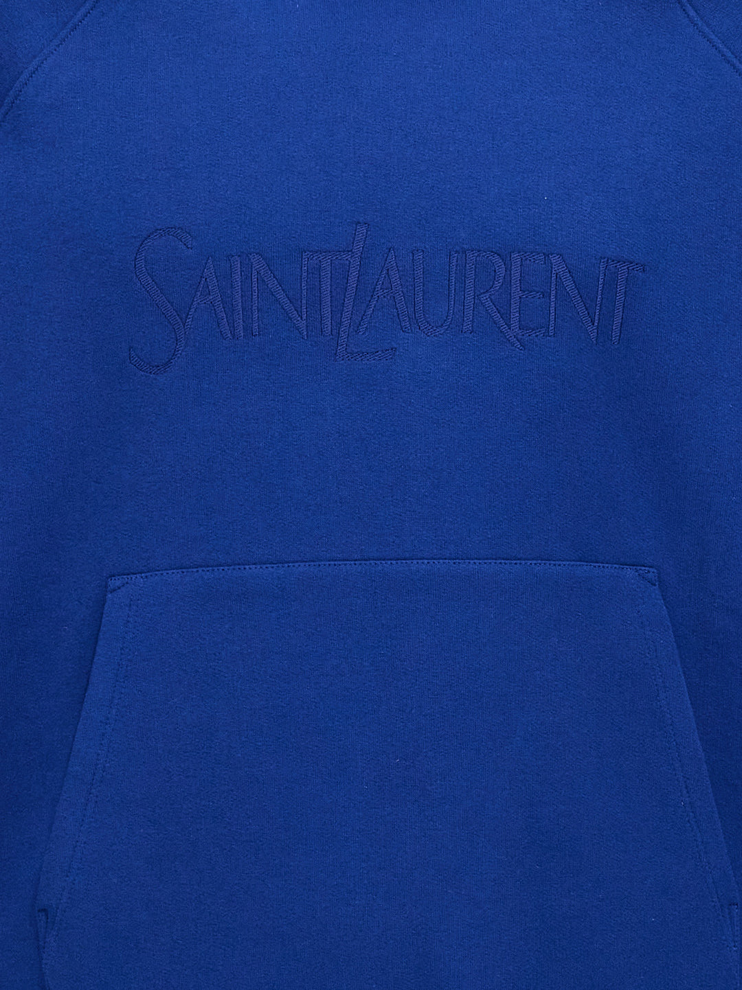 Logo Embroidery Hoodie Sweatshirt Blue