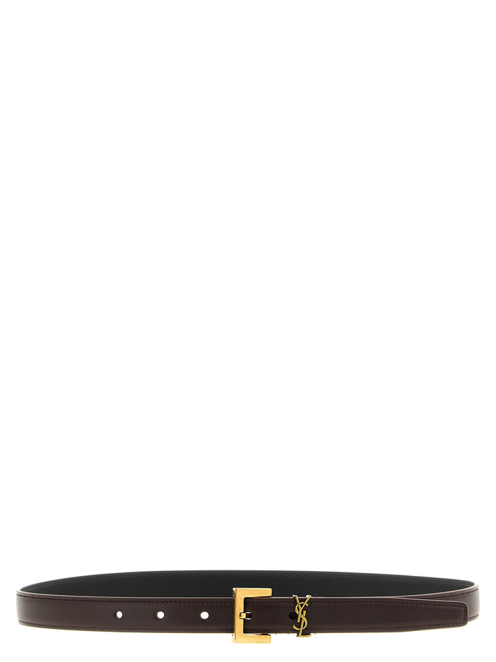 Saint Laurent Cassandre Belts - Brown | 84bf3e895bfcbd5d28a07f736fff33fc22f990b2