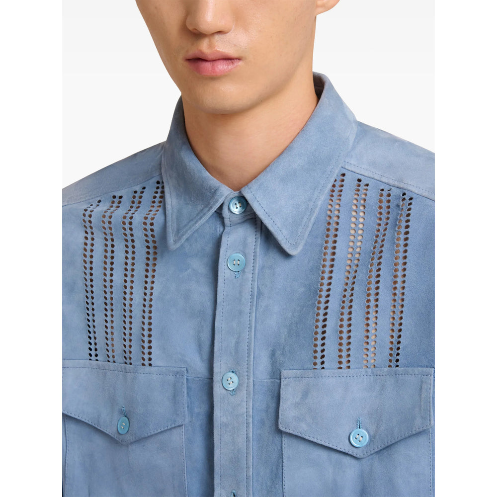 Marni Leather Shirts - Blue | 1e5dfc2730d16692241c003f9f69156522b12a3f
