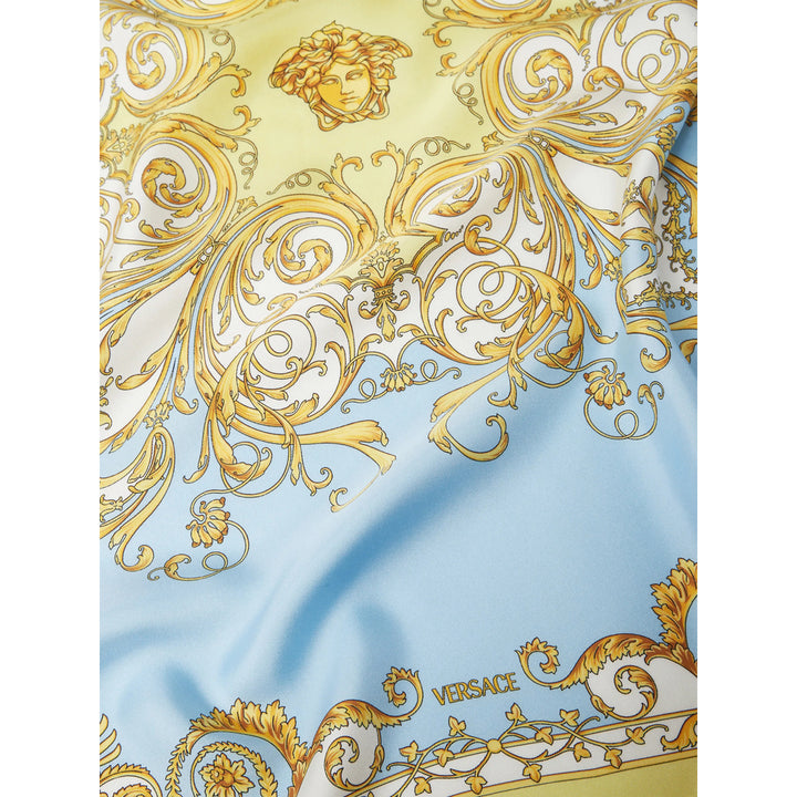 Versace Scarves - Blue, Gold | 504485f691195eb2f57714e6d476764d1ad2e3af