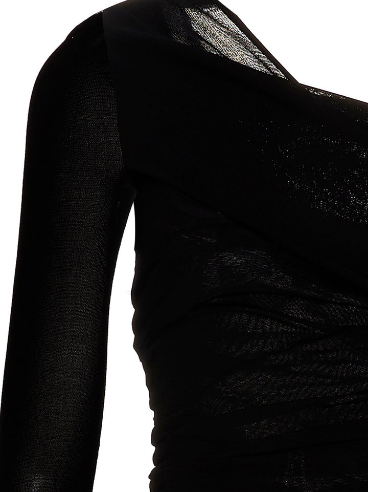 Saint Laurent Draped Long Dress Dresses - Black | 614a3391f8922789e231e2fa5bd5033d86b35510