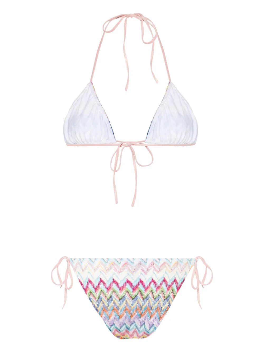 Triangle bikini set with zigzag pattern