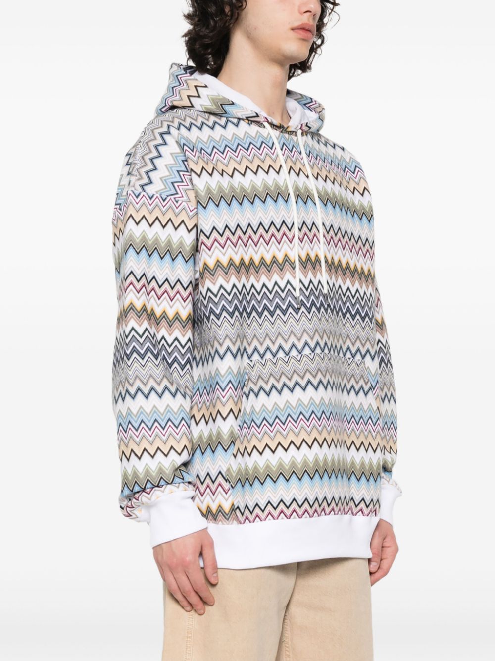 Zigzag cotton hoodie