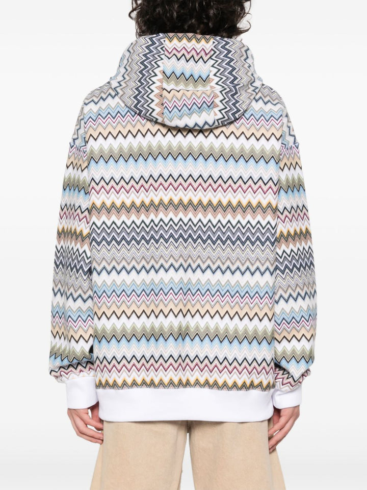 Zigzag cotton hoodie