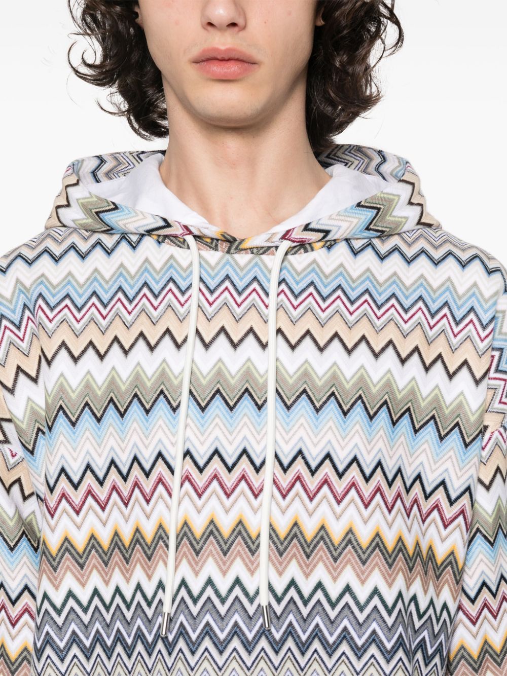 Zigzag cotton hoodie