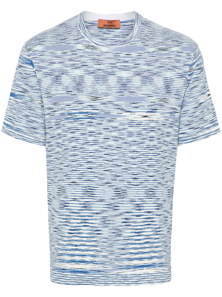 Cotton T-shirt with dash print