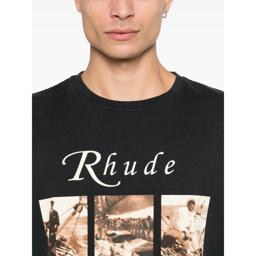 Rhude T Shirts - Black | 6435b54b584ed67fe600e707b7e7a839e4d62244
