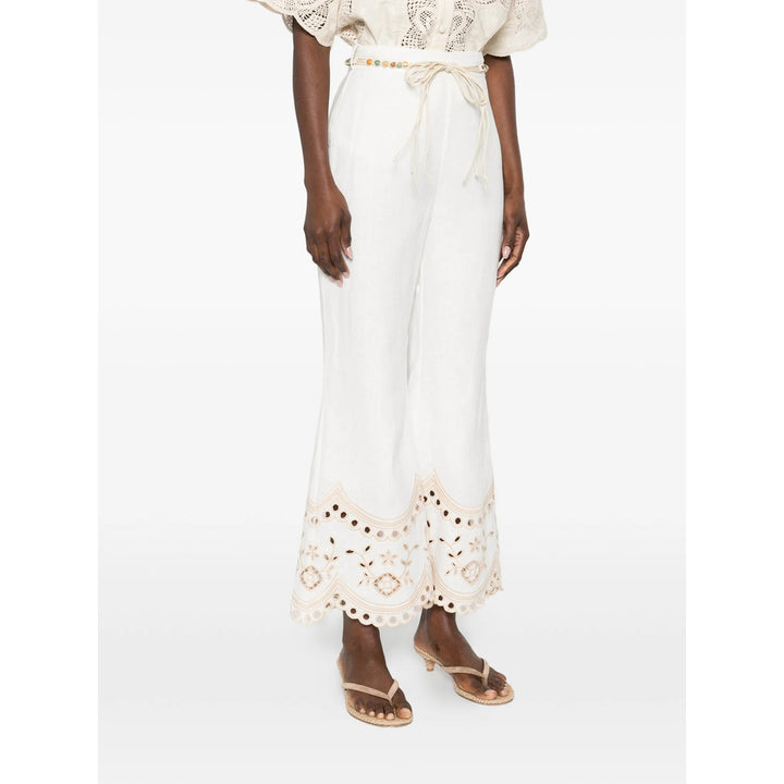 Zimmermann Pants - White, Neutral | 37eab46caf67b2ed9f9fa88049f4cd5230059ea4