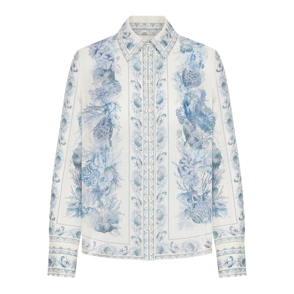 Zimmermann Shirts - White, Blue | 836932ce31244a79e53d67581bdb774e02b163d5