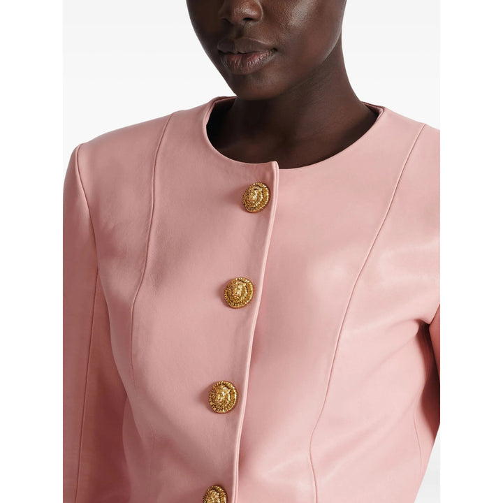 Balmain Leather Outerwears - Pink | f208d1de5e07a487f4e6a7d0a2795a254ea938a3