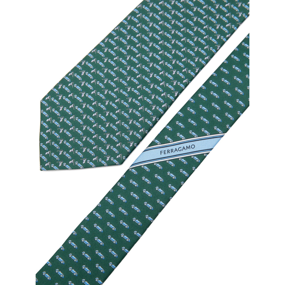 Ferragamo Ties - Blue, Green | 6558f48f7cc831c26d00810243c428d3550f50aa