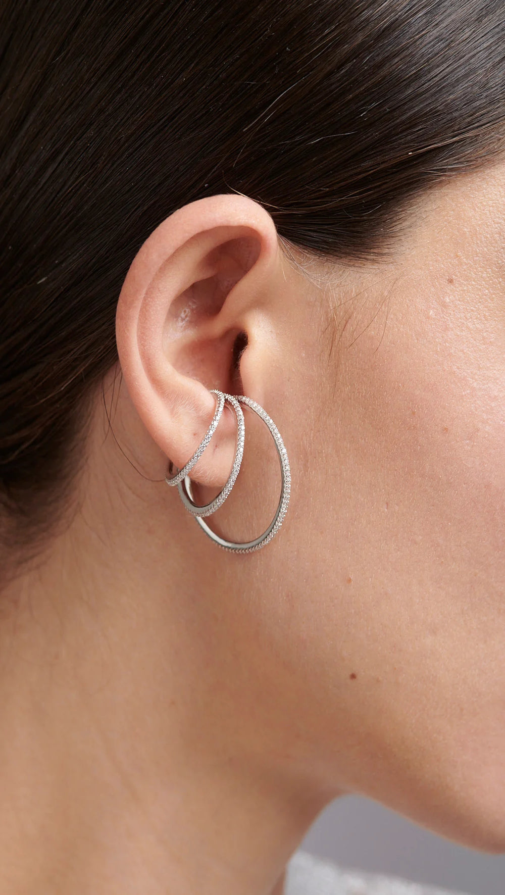 Ear cuff jade silver