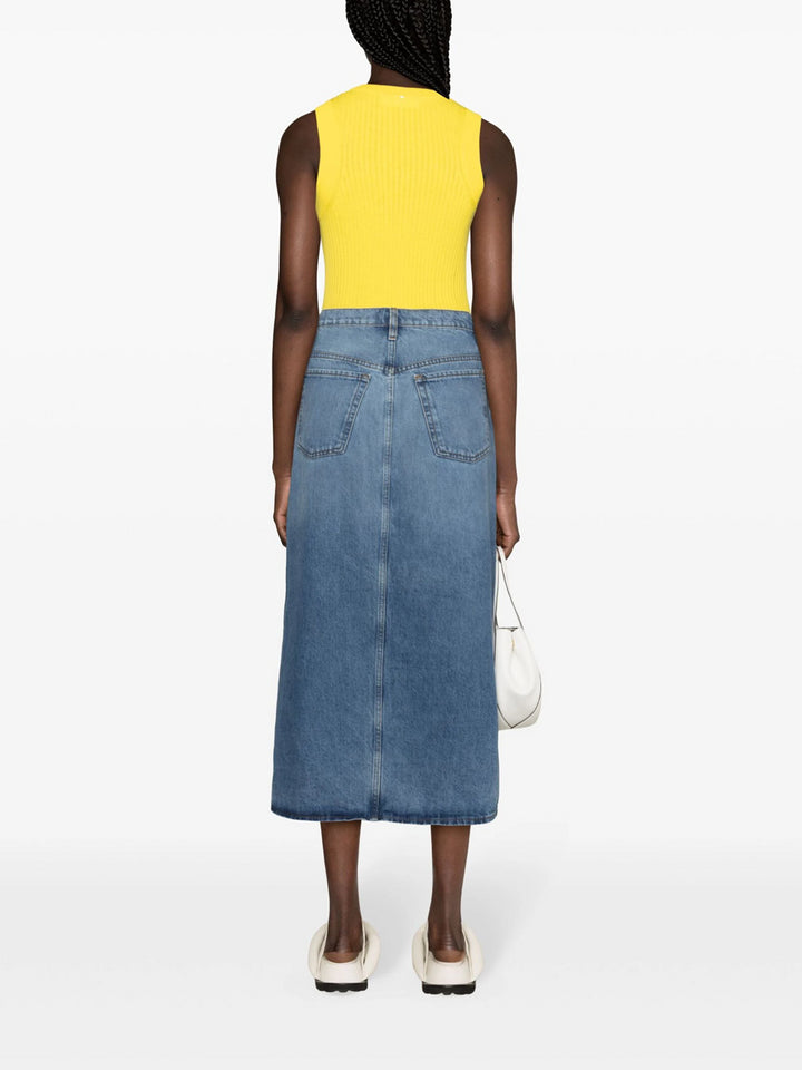 Midaxi midi denim skirt