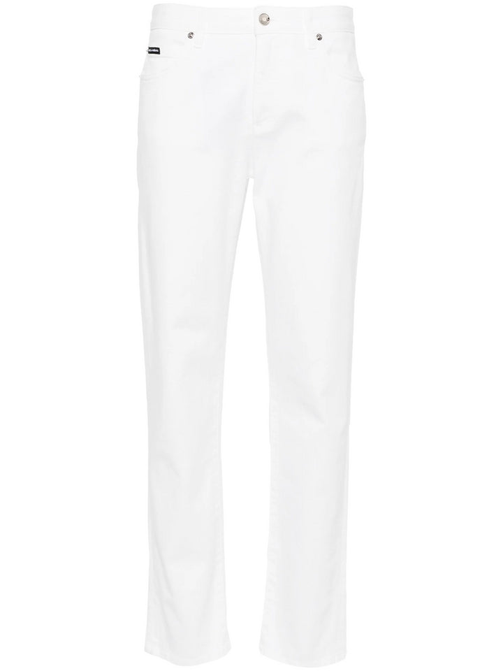 Mid-rise tapered jeans