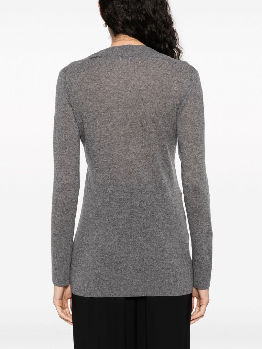 Crew-neck sweater with mélange effect