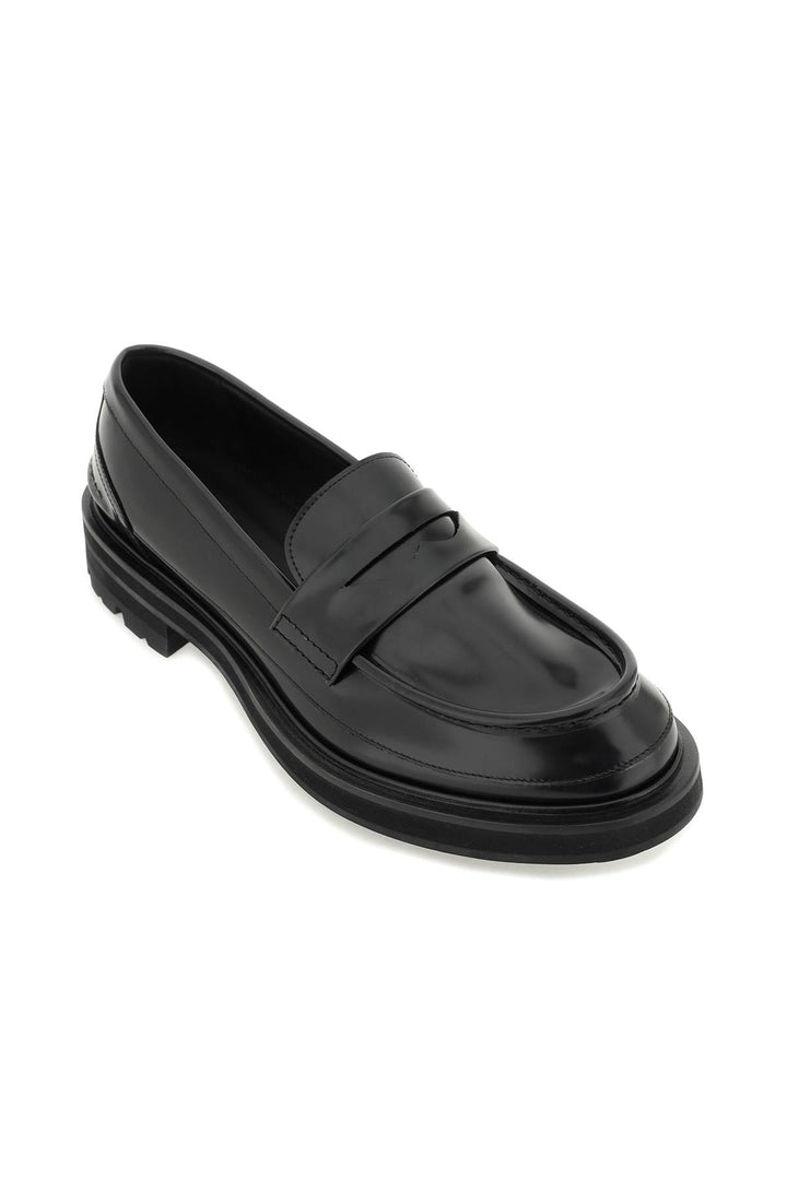 Brushed Leather Penny Loafers