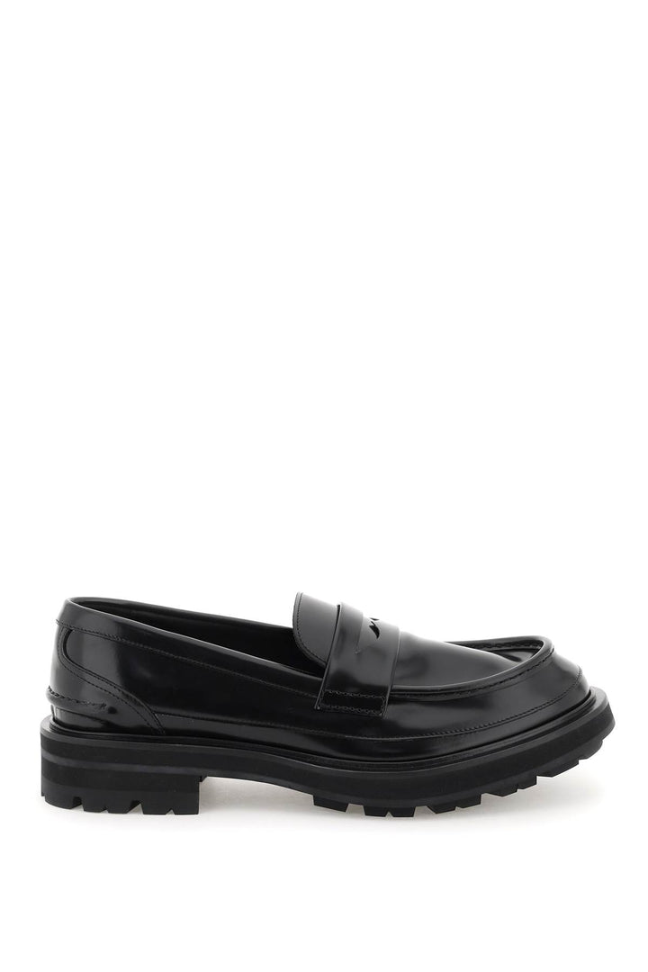 Brushed Leather Penny Loafers