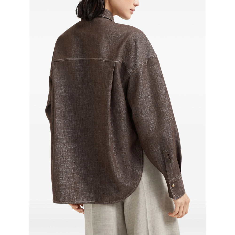 Brunello Cucinelli Shirts - Brown | a10a78b2fdfe1ed4a266f4dd169978e19b60a5ca