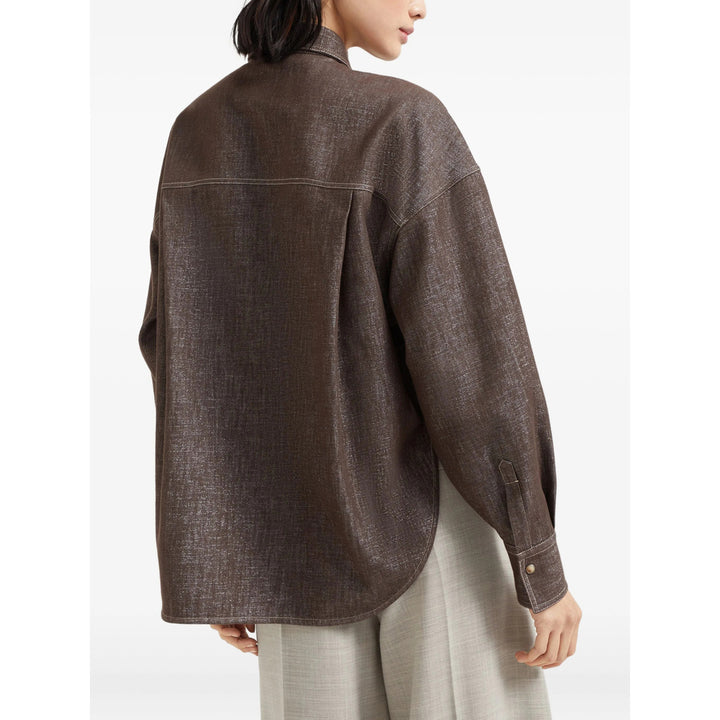 Brunello Cucinelli Shirts - Brown | a10a78b2fdfe1ed4a266f4dd169978e19b60a5ca