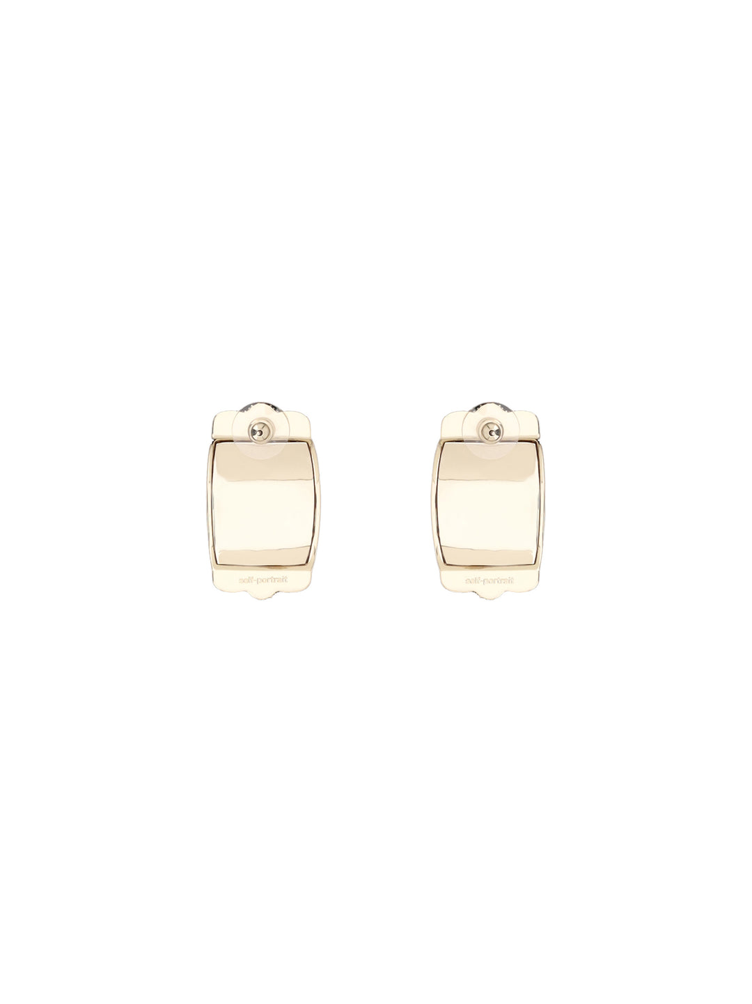 GOLD CYSTAL RIDGED EARRINGS