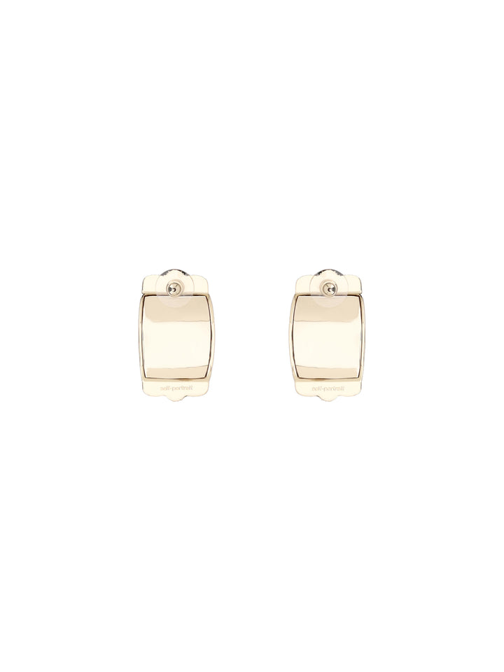 GOLD CYSTAL RIDGED EARRINGS